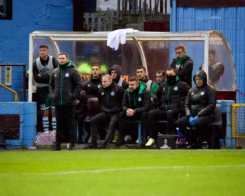 Shamrock Rovers bench look on